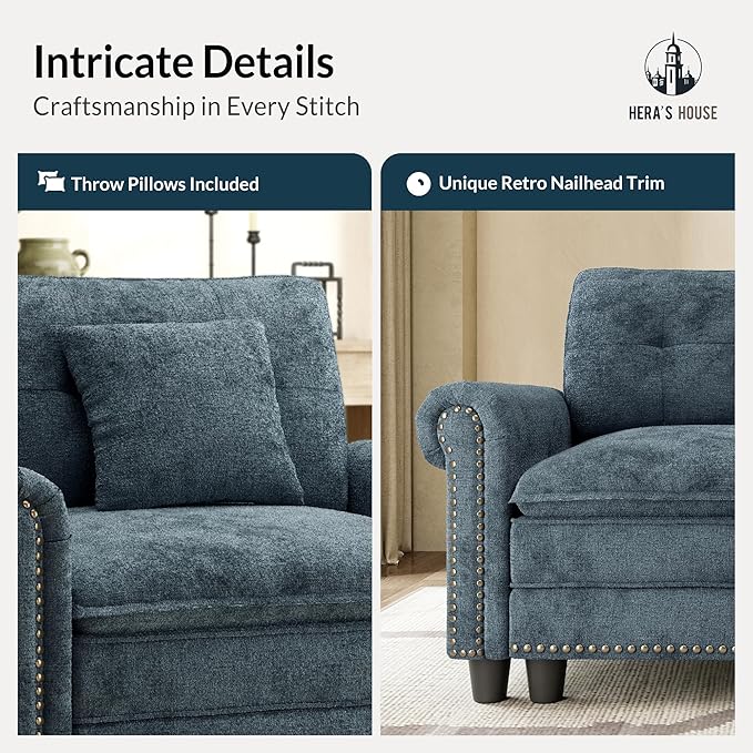HERA'S HOUSE 73.2" Mid-Century Modern Loveseat, Oversized Sectional Couch
