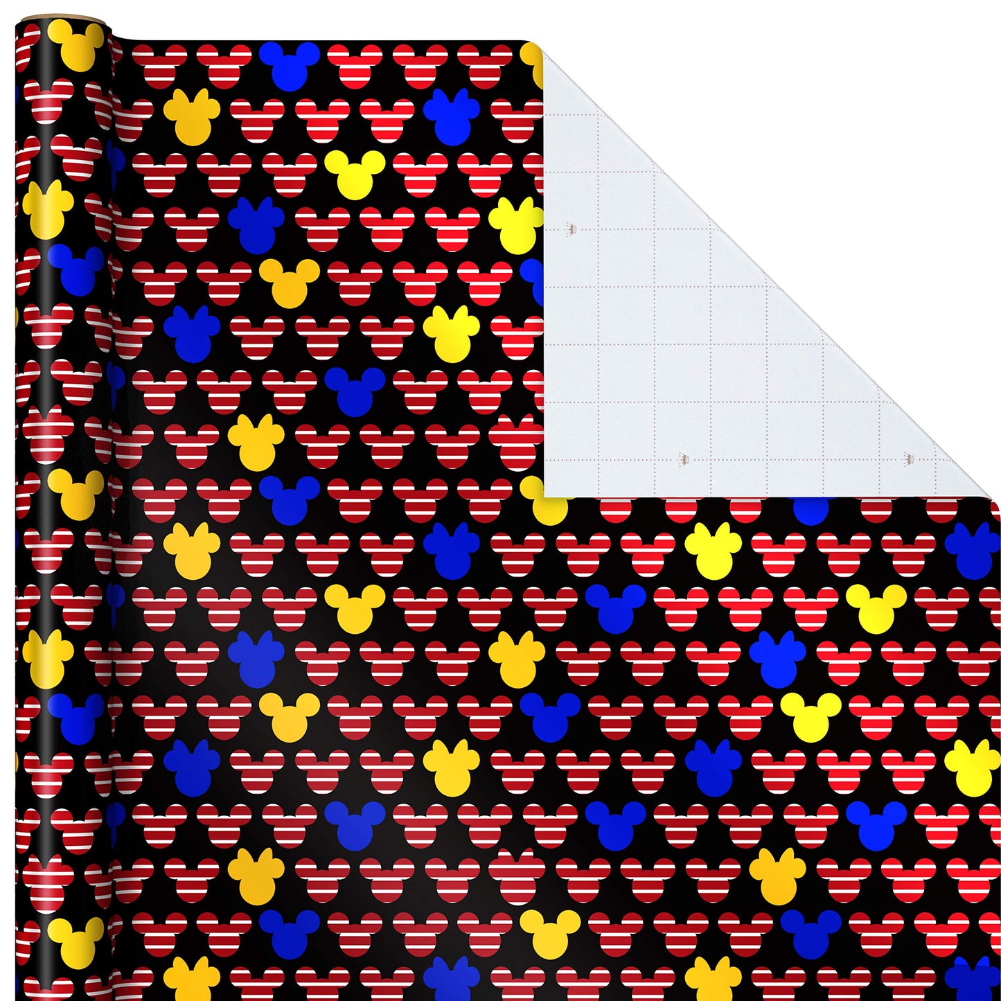 Hallmark Disney Mickey Mouse Wrapping Paper with Cut Lines on Reverse (3-Pack: 60 sq. ft. ttl) for Birthdays, Christmas, Hanukkah, Baby Showers and More