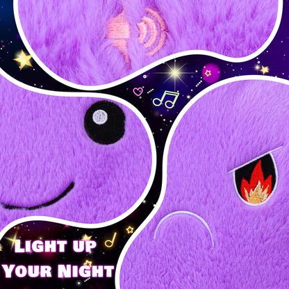 Cuteoy 13" Musical Purple Star Plush Pillow Glowing Twinkle Night Light Stuffed Animal LED Toys Adjustable Volume Birthday for Girls Boys