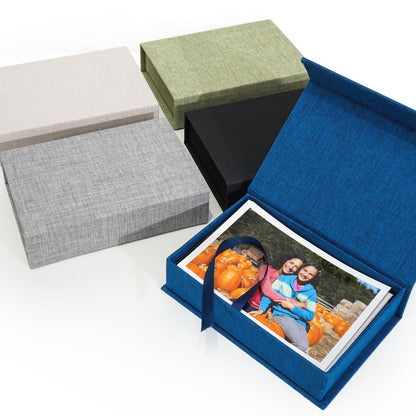 Yopih 5x7 Linen Photo Storage Box - Ideal for Preserving and Organizing Your Precious Photos, Certificates, Scrapbooking Supplies, Keepsakes, and Jewelry Black