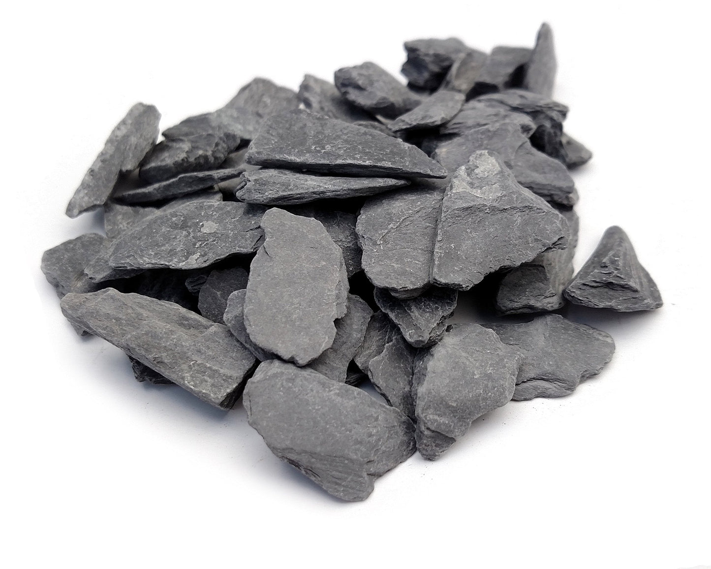 Natural Slate Stone -1/2 to 1 inch. Perfect Size for Miniature or Fairy Gardens, Aquariums, Reptiles, Terrariums, Model Railroads, Dioramas & Wargaming (2lbs Grey)