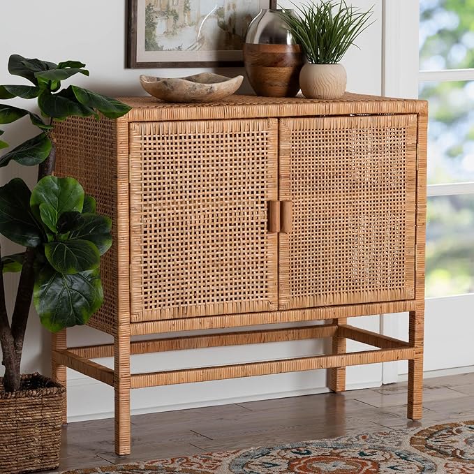 Bali & pari Vivan Natural Rattan Storage Cabinet