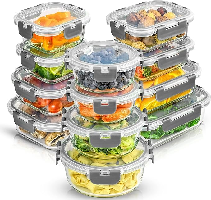 JoyJolt 24pc Borosilicate Glass Storage Containers