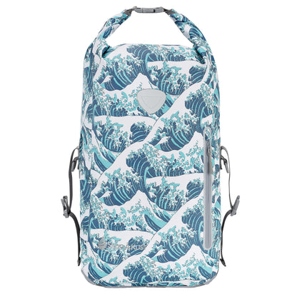 Skog Å Kust BackSak Heavy Duty Waterproof Backpack - Gear Bag for Sports, Travel, & More - 35L Waves