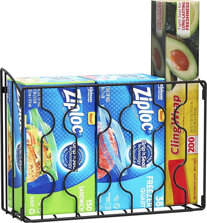 Simple Houseware Wall Door Mount Kitchen Wrap Organizer Rack