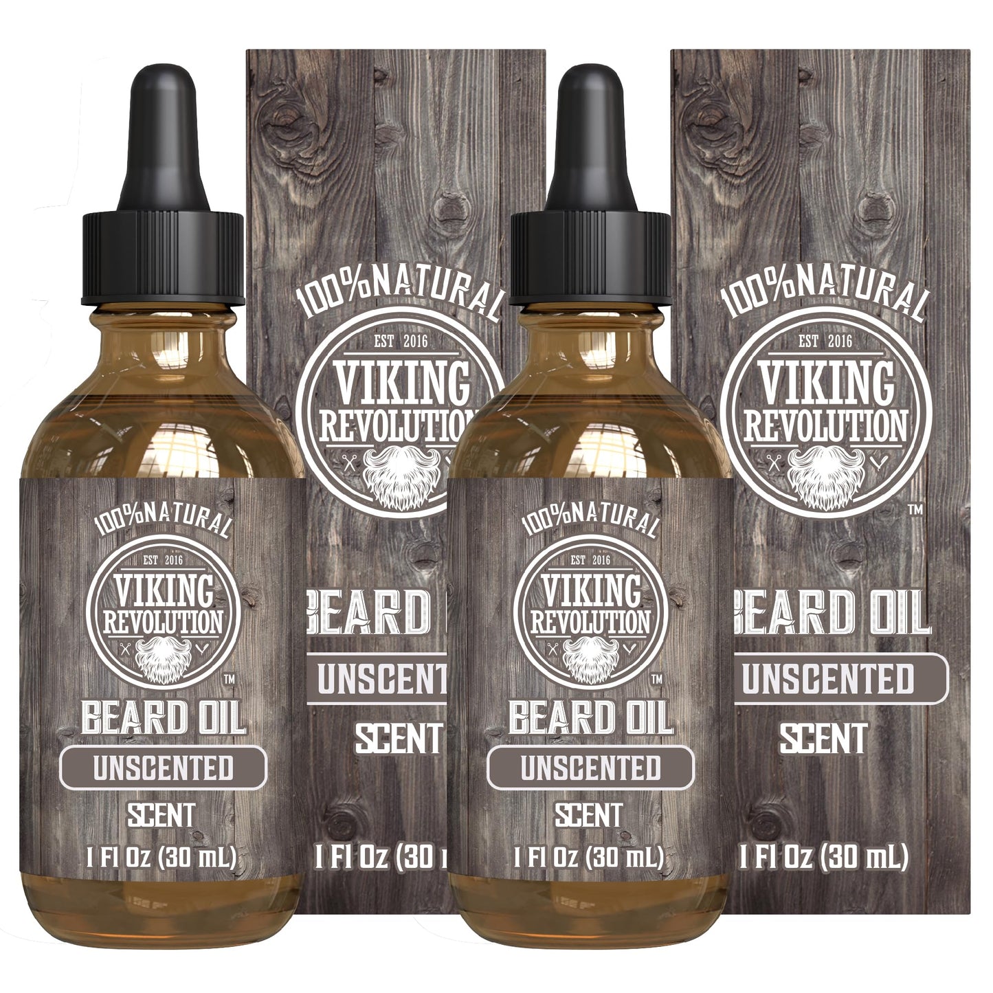 Viking Revolution Sandalwood Beard Oil for Men - Natural Mens Beard Oil with Argan Oil and Jojoba Oil - Beard Softener, Strengthens and Moisturizes - Beard Conditioner for Men (Sandalwood, 1 Pack)