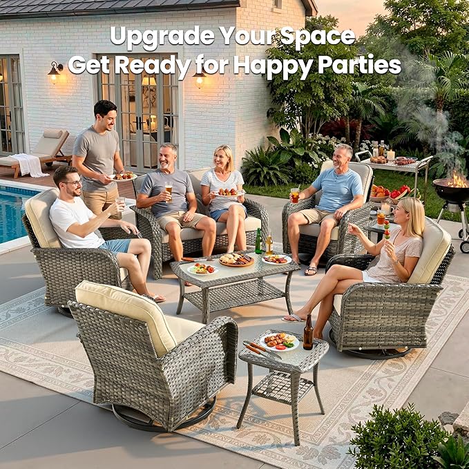 Weaxty 8 Pieces Outdoor Patio Furniture Sets