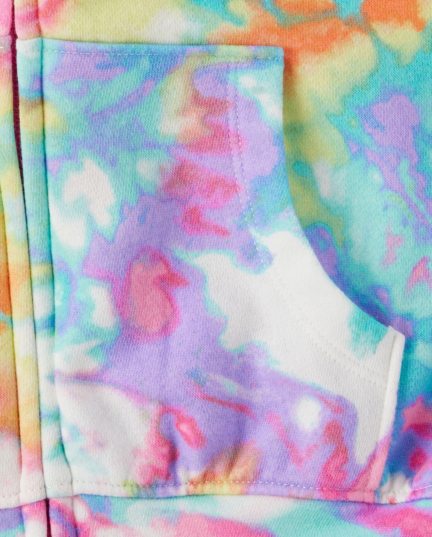 The Children's Place,Girls,Long Sleeve Active Hooded Fleece Full Zip Up,Multicolor Tie Dye,X-Large