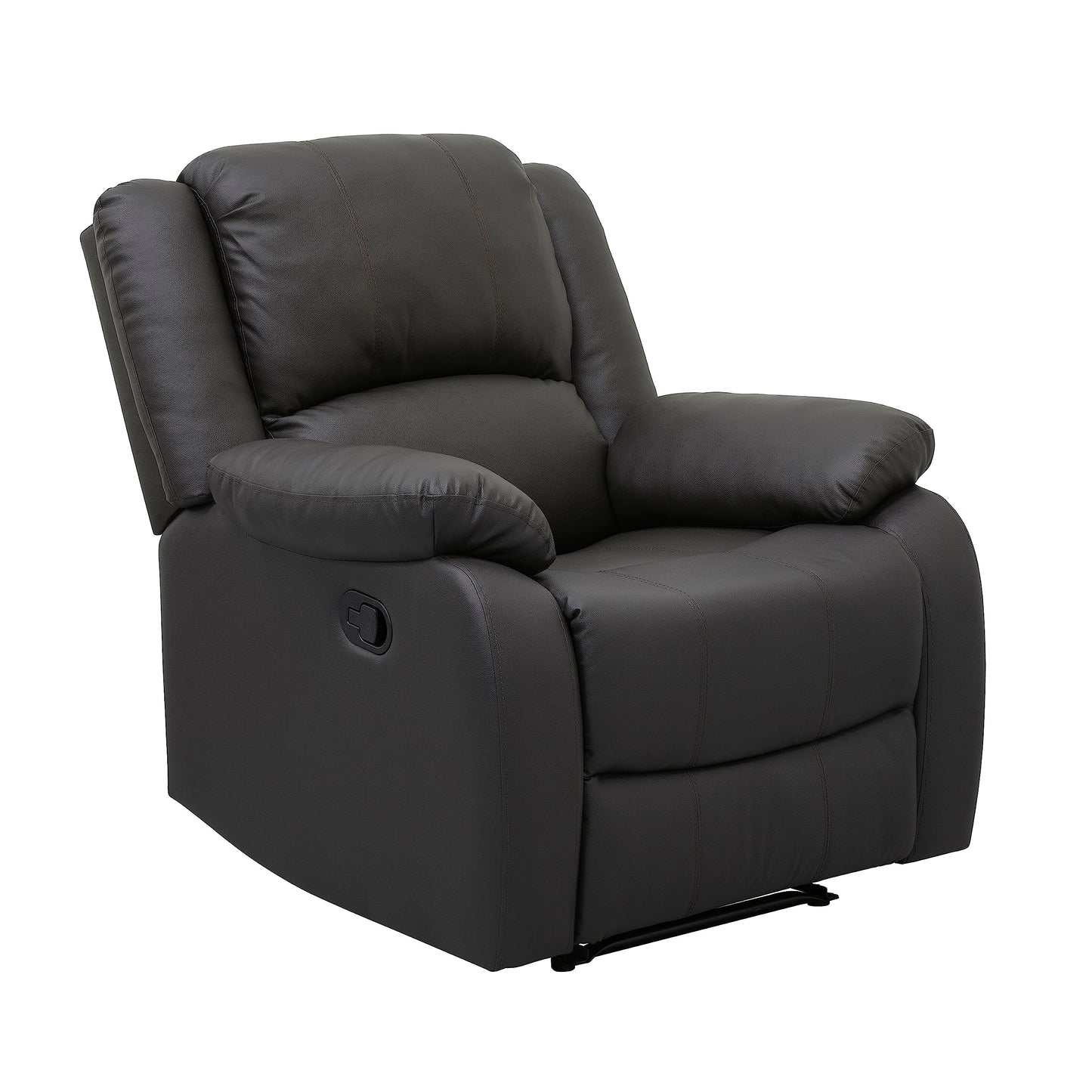Lexicon Manual Recliner Sofa Chair, Home Theater Seating, Wall Hugger Manual Reclining Nursery Chair for Bedroom/Living Room/Office/Apartment, Dark Brown Faux Leather
