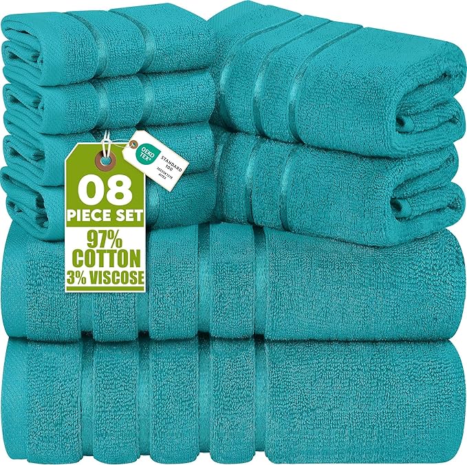 Utopia Towels 8 Piece Luxury Towel Set, 2 Bath, 2 Hand, and 4 Wash Cloths