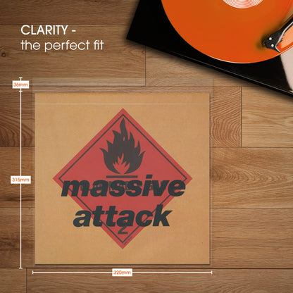 50x 12 Inch Single LP Resealable Clear Outer Vinyl Record Sleeves | Clarity Blake Covers Fit Single 12” Albums & LPs