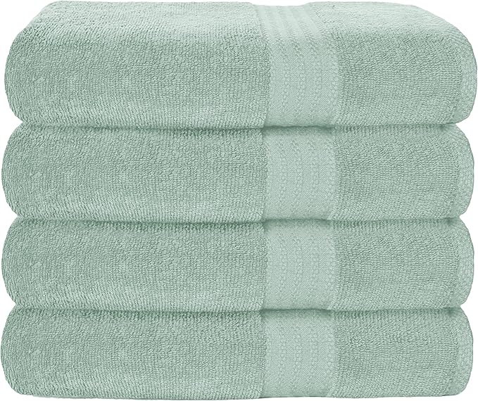 GLAMBURG Premium Cotton 4 Pack Bath Towel Set