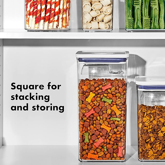 OXO Good Grips Pet Food Container 6.0 Qt | Clear | Airtight Seal |