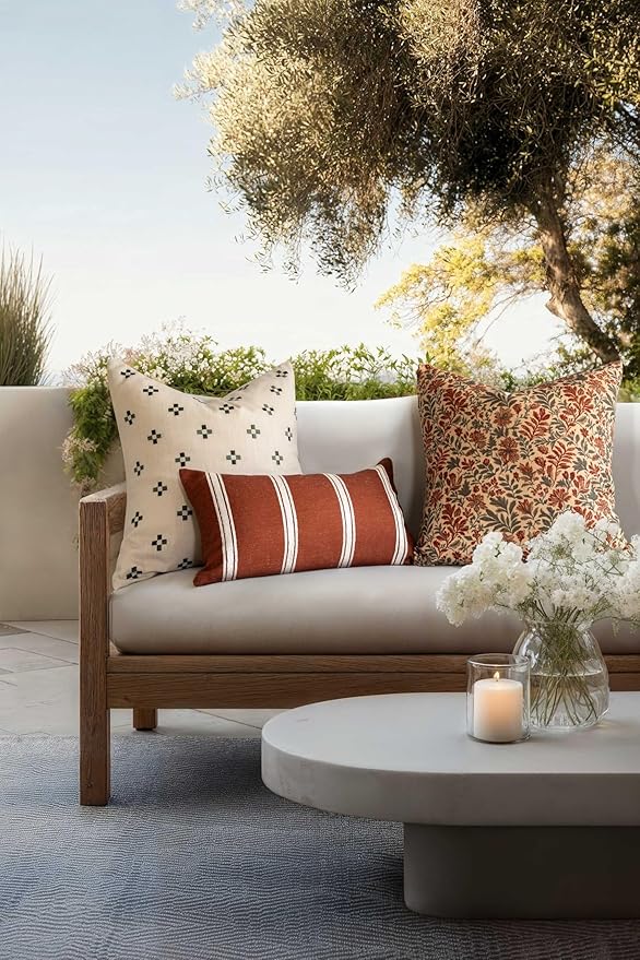 Crumbs Home Modern Farmhouse California Casual Indoor Outdoor Throw Pillow Cover