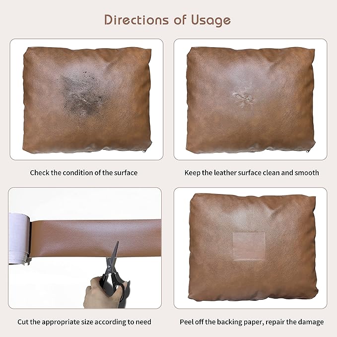 KING MOUNTAIN Leather Repair Patch, 4 x 63 Inches self Adhesive Leather Repair