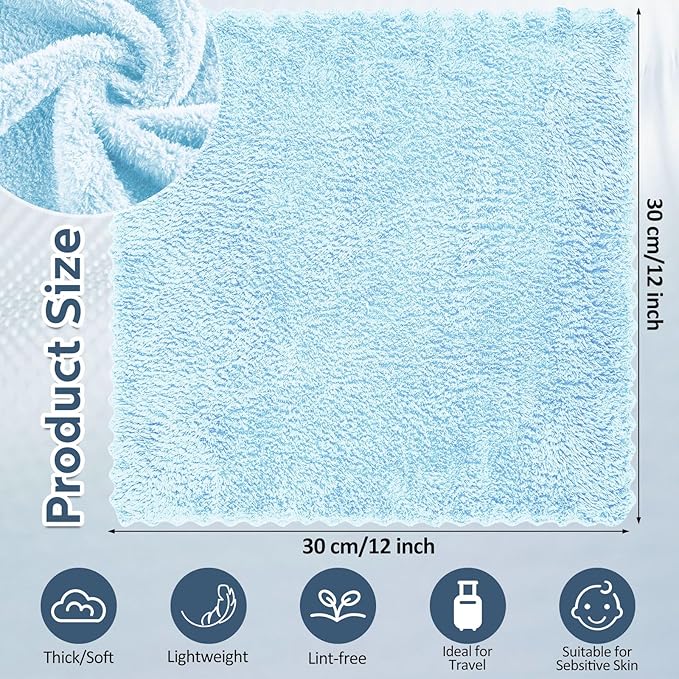 Newwiee 100 Count Washcloths Quick Drying Bathroom Wash Clothes 12 x 12 Inch