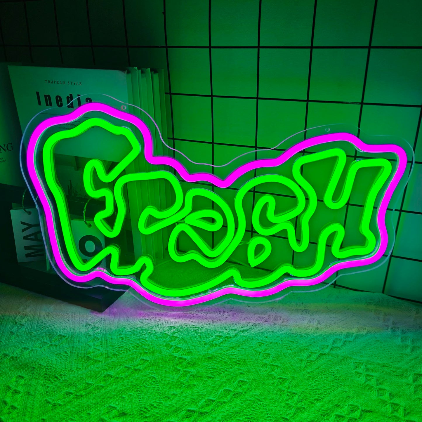 Fresh Neon Sign for Backdrop Dimmable 90s Hip Hop Party Decorations Led Hip Hop Graffiti Light Up Sign for Wall Decor Back to the 90s Neon Light for Christmas Birthday Gifts
