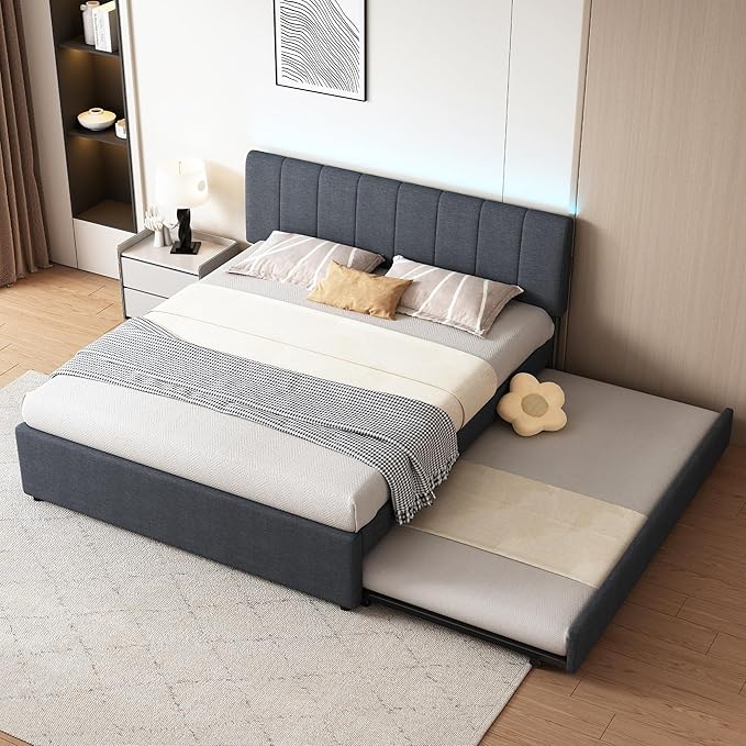 Queen Size Upholstered Platform Bed