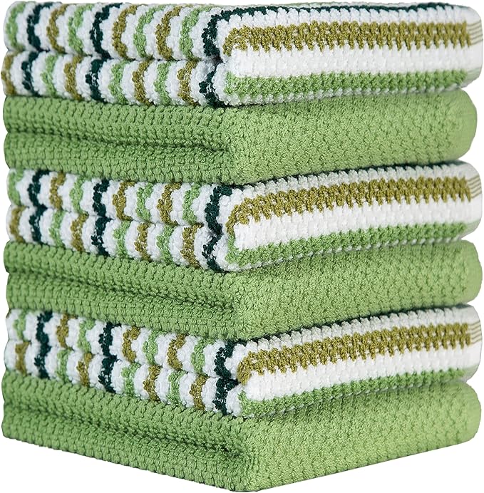 Premium Kitchen Towels | Large Cotton Kitchen Hand Towels | Popcorn Striped