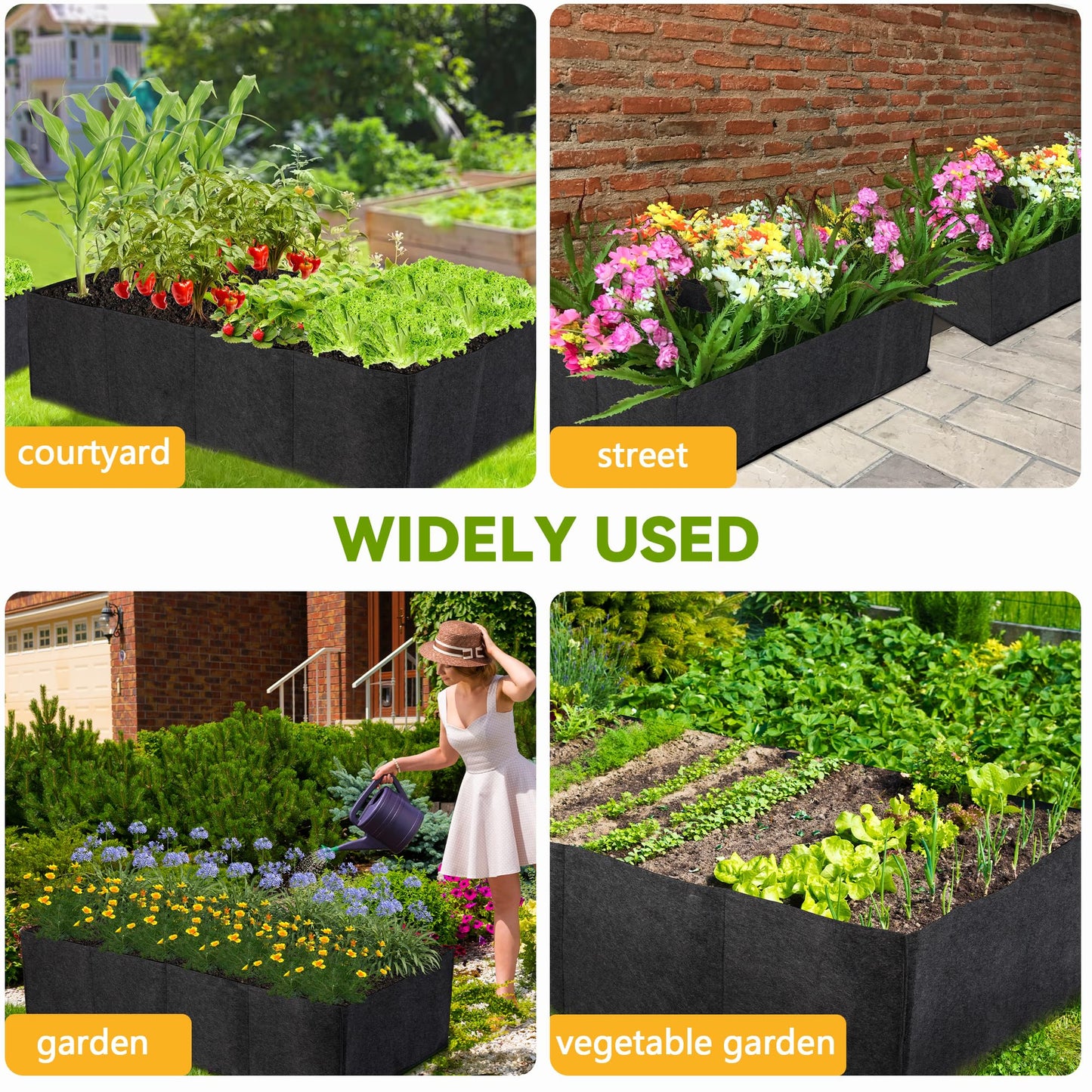 FVOTNW 1-Pack 6 Grids Fabric Grow Bags, 3x2x1ft Thickened 400G Nonwoven Fabric Raised Garden Beds with Handles - Indoor Outdoor Planters for Vegetables, Herbs, Flowers