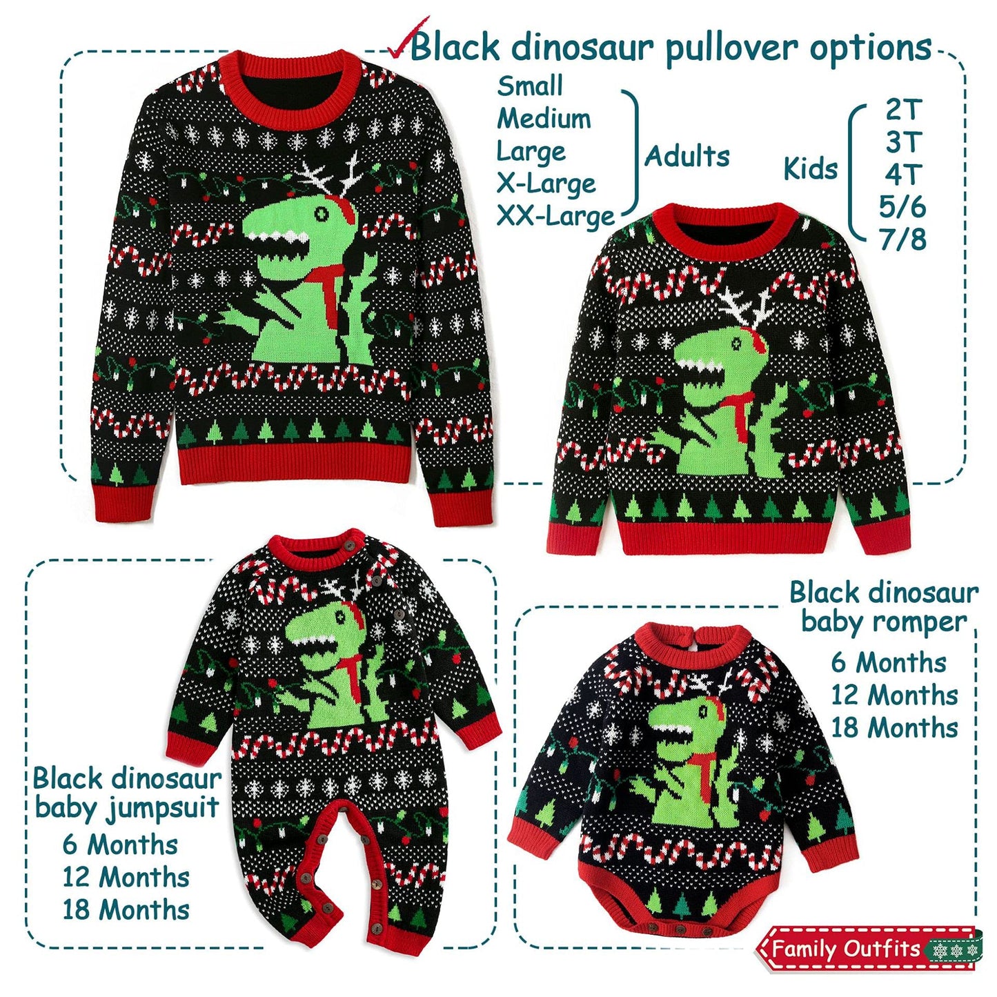 Simplee kids Ugly Christmas Round Neck Sweater Family Matching Outfits for Holiday Party Knitted Pullover,Long Sleeve for Winter 5-6T Kids