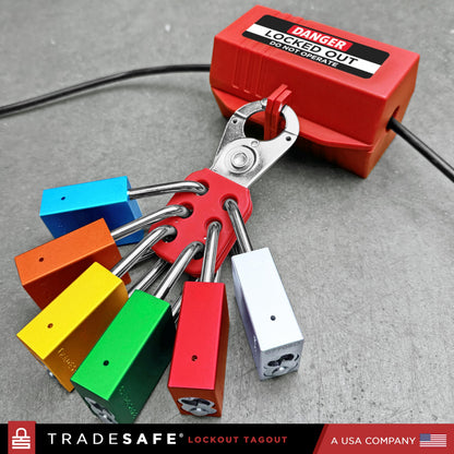 TRADESAFE Lockout Tagout Locks Set - 10 Blue Aluminum Loto Locks, Lock Out Tag Out Padlocks Keyed Alike, 2 Keys Per Lockout Padlock, OSHA Compliant