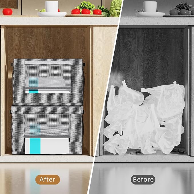Trash Bag Holder Dispenser 2 Pack Extra Large, Oxford Cloth Garbage Bag Storage