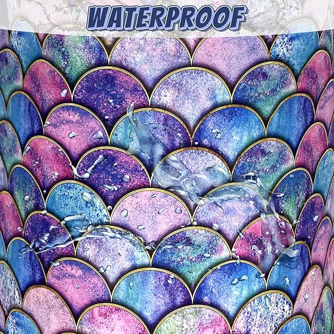 Colorful Mermaid Scales Laundry Basket Foldable Oxford Cloth Beautiful Fish