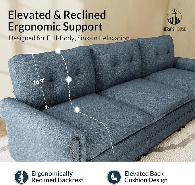HERA'S HOUSE 3 Pieces Modular Sectional Sofa Sets, Oversized Couch Set