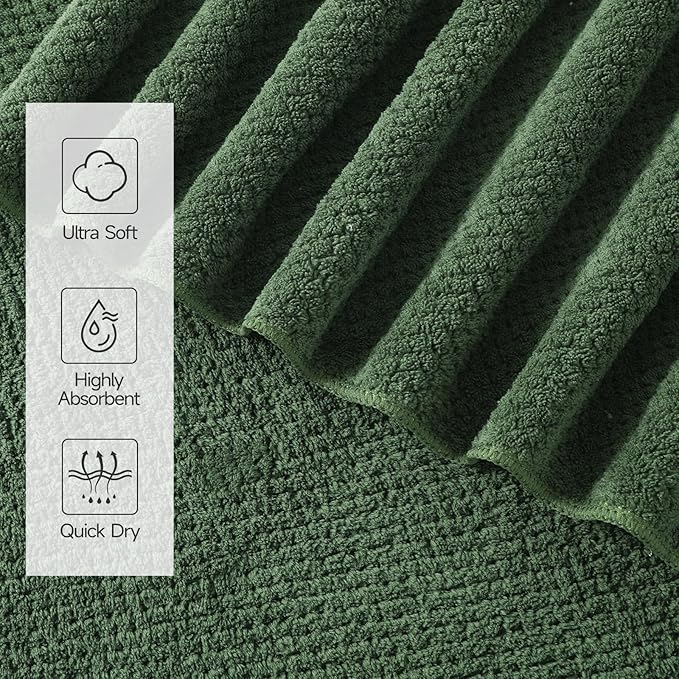 REDKISS 4 Pack Premium Bath Towels, Plush Coral Fleece Towels