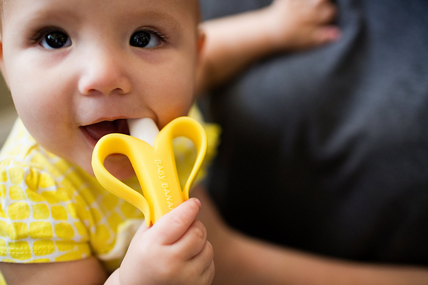 The Original Baby Banana Toothbrush Teether Toy, for Babies Infants Toddlers; USA Family-Owned Business; Teething Relief for Sore Gums, Massaging Soothing; Safest Food Grade Silicone