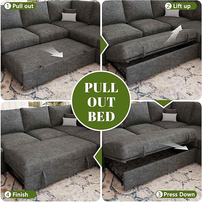 108 Inch Sectional Sleeper Sofa