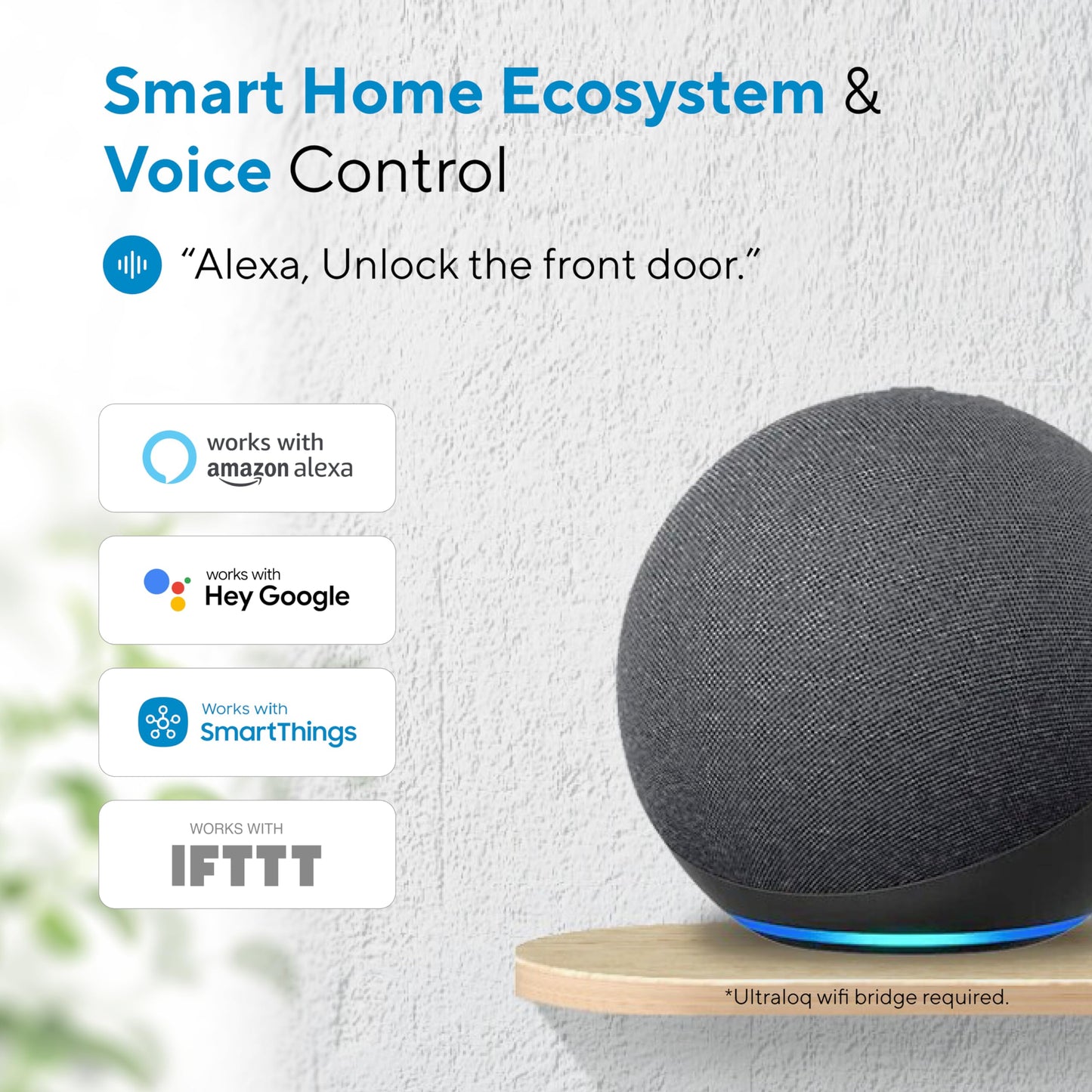 ULTRALOQ Bolt Fingerprint WiFi Smart Lock, Works with Apple Home, Siri, Alexa, 8-in-1 Keyless Entry with Fingerprint ID, App Remote Control, Keypad Deadbolt, BHMA Cert., Easy Install, 10 Mo. Battery