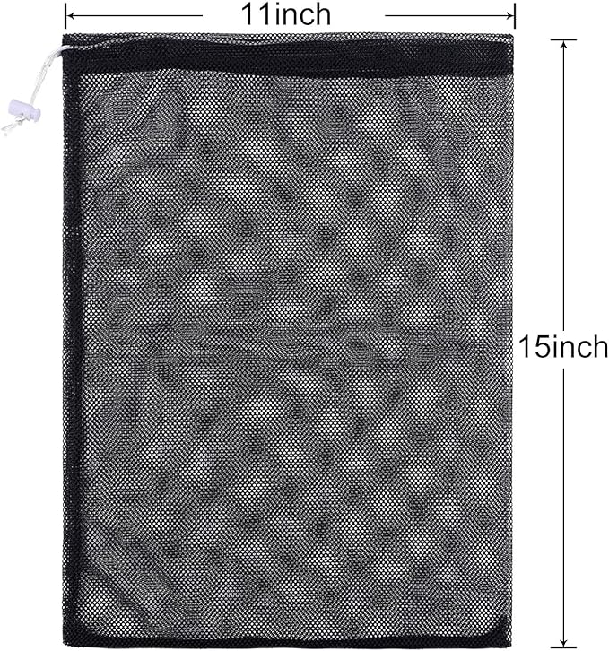 Frienda 6 Pieces Mesh Stuff Sack, 11 x 15 Inch Durable Nylon Drawstring Laundry