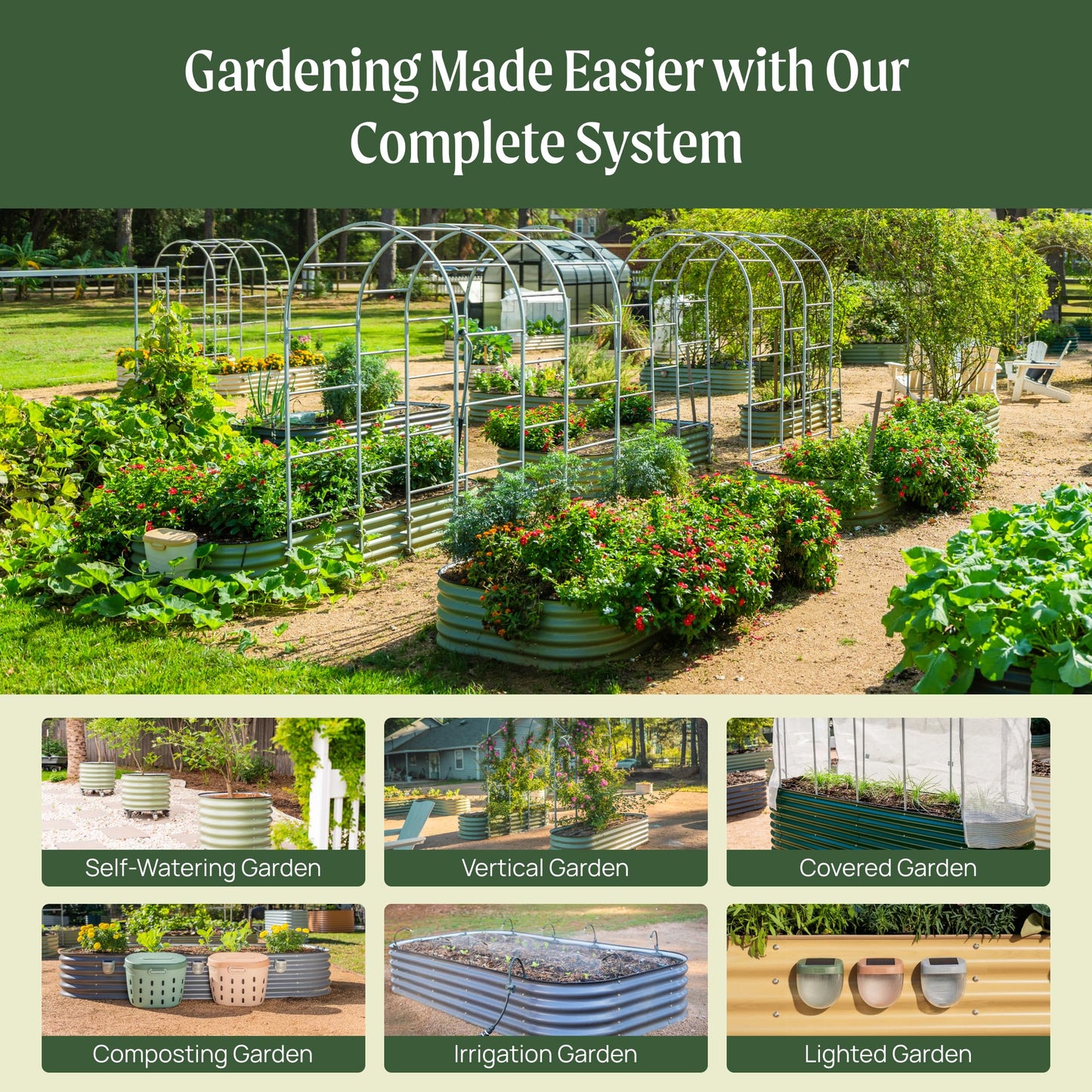 Vego garden Raised Garden Bed Kit, 17" Tall 4 in 1 Modular Metal Raised Garden Beds Kit, Metal Planter Box for Vegetables, Flowers, Herbs, Terra Cotta