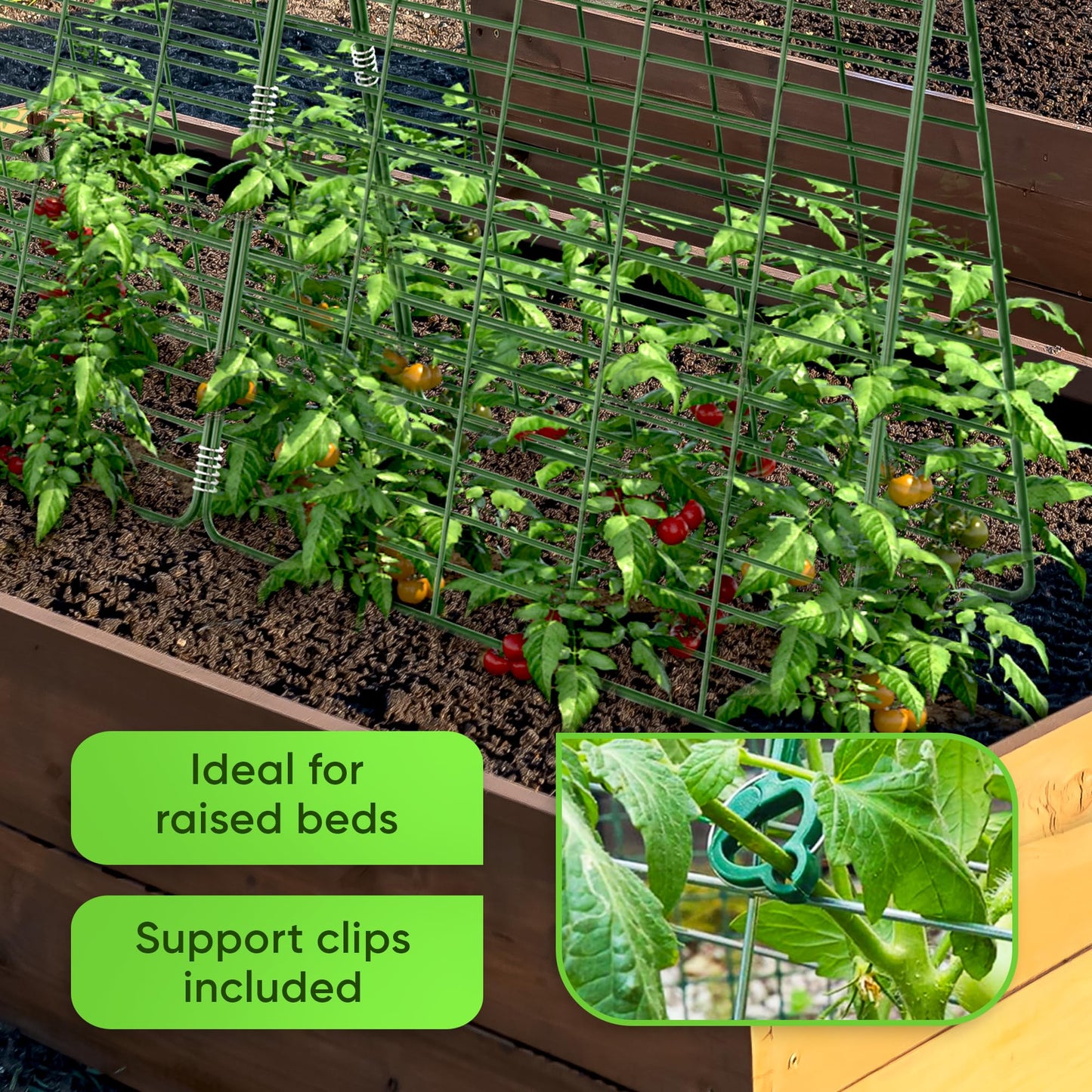 GOLETIO Cucumber Trellis for Raised Bed - 35" x 55" Garden Trellis for Climbing Plants Outdoor - A Frame Trellis for Climbing Vegetables with Plant Support Clips and Gloves