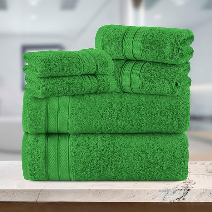 Elegant Comfort Luxury 6-Piece Towel Set, Premium Soft 100% Turkish Cotton