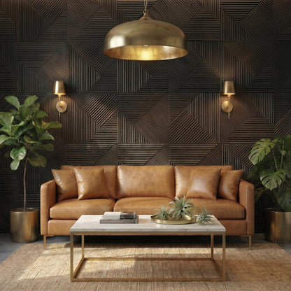 RIZZ TILE Matte Black 3D Wall Panels – 12 Pack 19.7"x19.7" Textured PVC Panels for Modern Accent Wall Decor, Waterproof 3D Wallscape Tiles for Gaming Room, Living Room & Office (Covers 32.4 Sq.Ft)