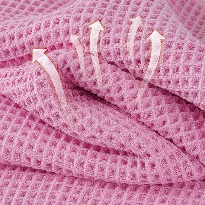 Microfiber Waffle Face Towels, 2 Pieces, Fast Drying, Lint Free 430 GSM