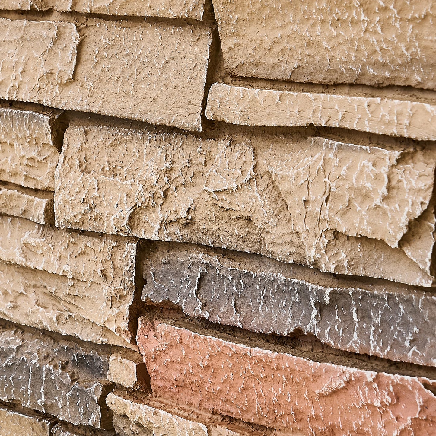 Wallwell 1.77 Inch Deep 3D Faux Stone Sample Panel Artisan Hand Painted Stacked Stone Look Piece for Color and Texture Check Sienna Dawn 12 x 8 Inch