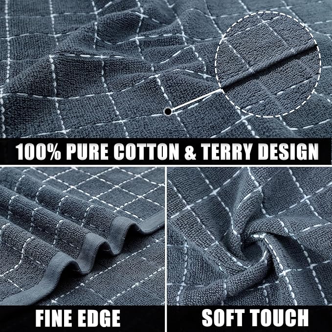 Mordimy 100% Cotton Terry Cloth Kitchen Towels, Super Soft and Absorbent Dish