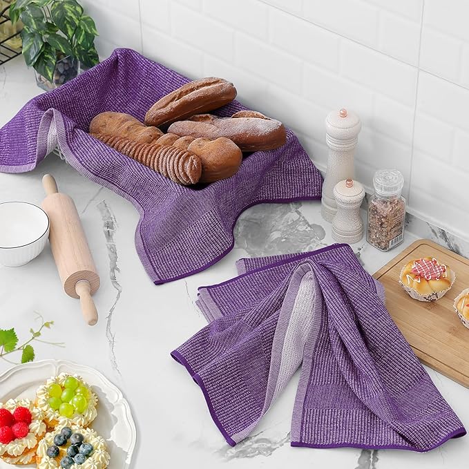 Homaxy Premium Kitchen Towels, Large Cotton Kitchen Hand Towels, Flat and Terry