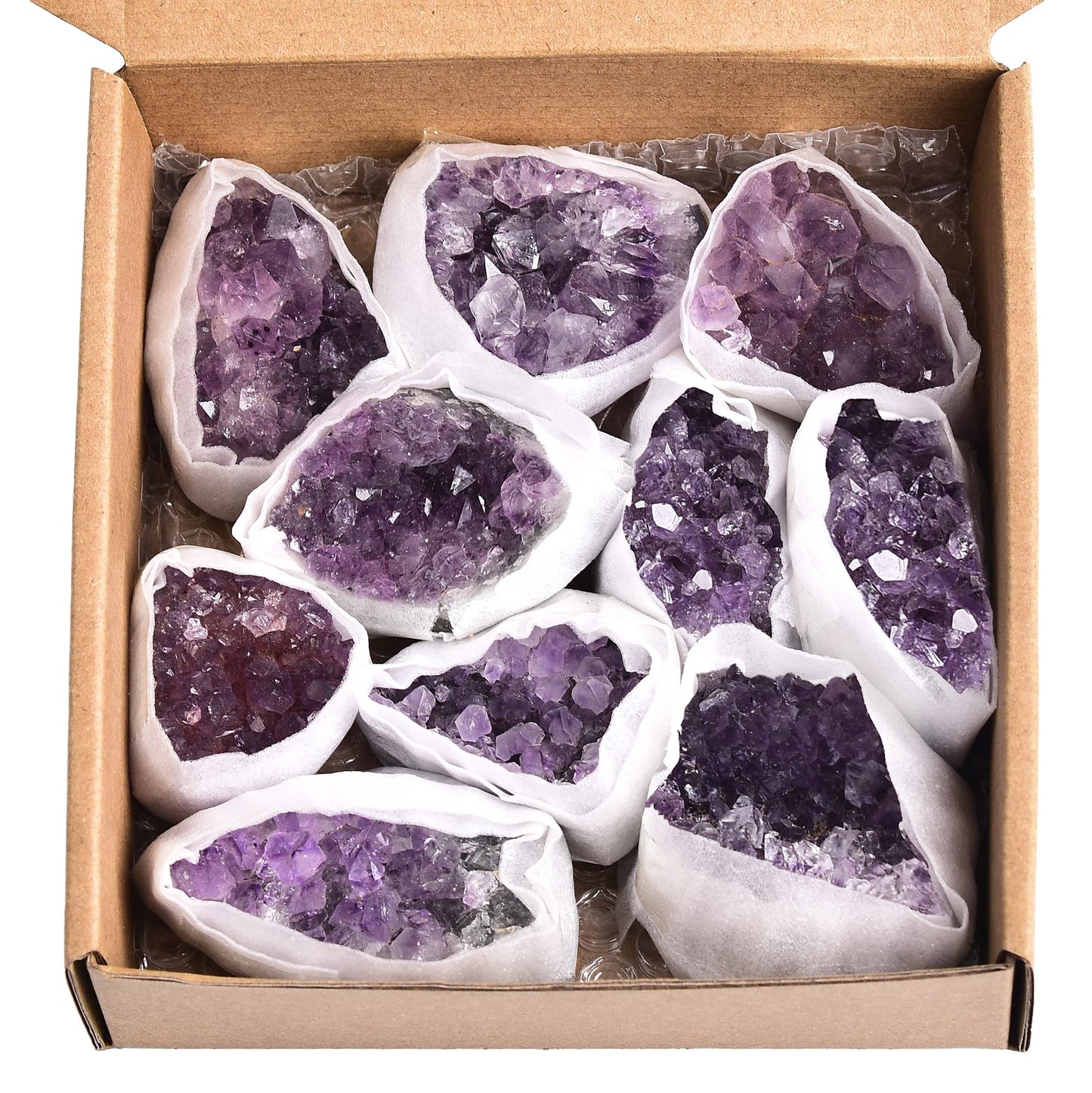 JIC Gem 1.8 LBS Natural Amethyst Geode Crystals Healing Stones Raw Amethyst Crystal Clusters for Witchcraft
