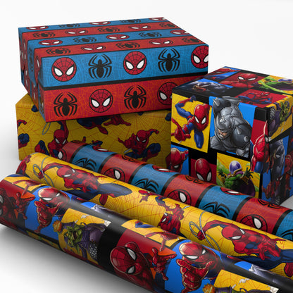 Hallmark Marvel Spider-Man Wrapping Paper Rolls (3 Rolls: 60 Sq. Ft. Total) for Kids, Fans, Gamers, Birthdays, Father's Day, Christmas