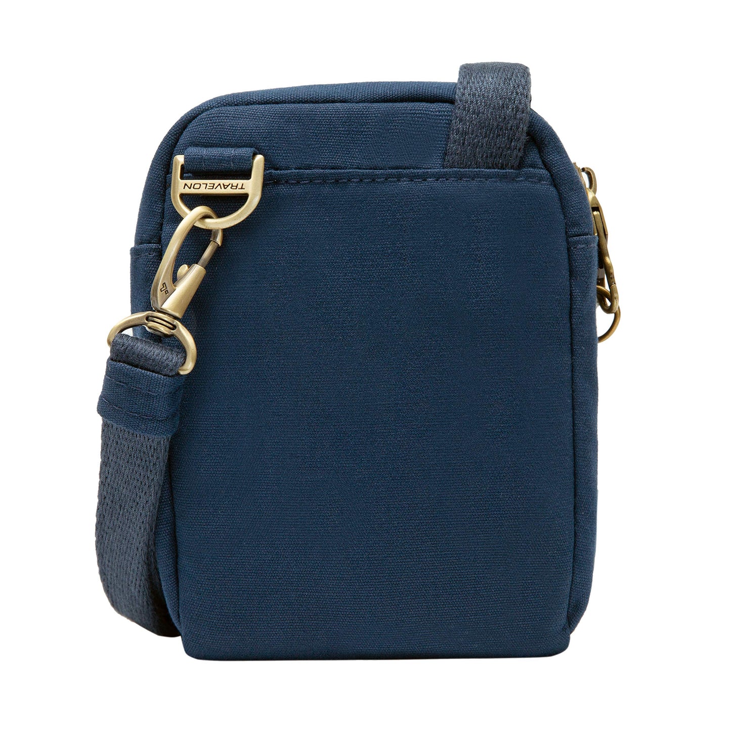 Travelon Unisex Adults Anti-theft Courier Mini Crossbody Cross Body Bag, Navy, 4.5 X 6.5 X 1.75 US