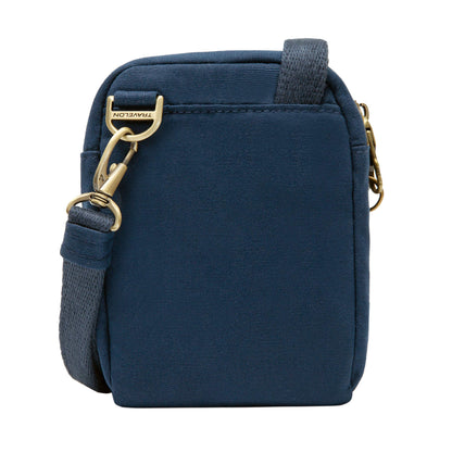 Travelon Unisex Adults Anti-theft Courier Mini Crossbody Cross Body Bag, Navy, 4.5 X 6.5 X 1.75 US