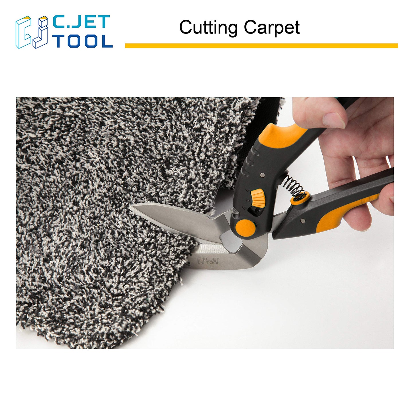 C.JET TOOL Carpet Scissors, Carpet Cutter, 250mm/10", Heavy Duty Multi-Purpose Shears, Soft Grip, Stainless Steel