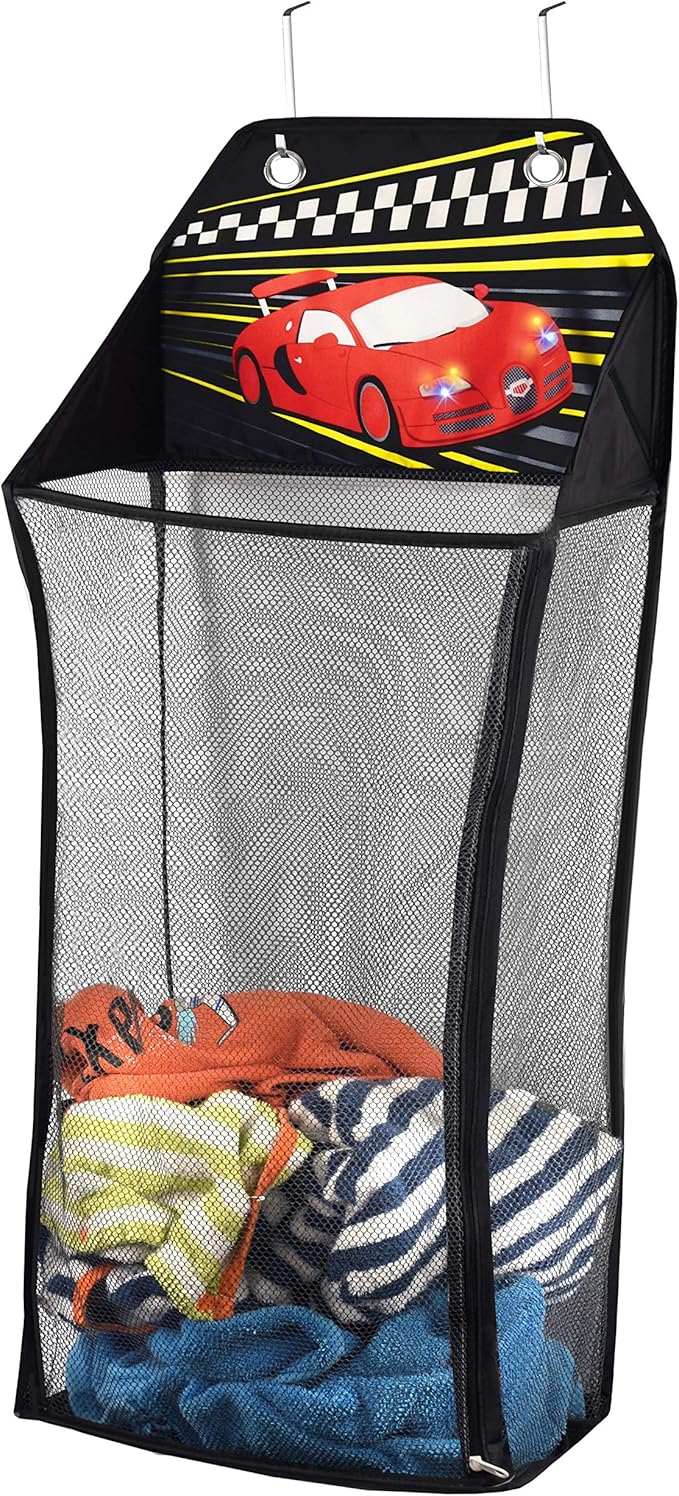 Store&Score Over The Door Hanging Kids Fun LED Race Car Light-Up Collapsible