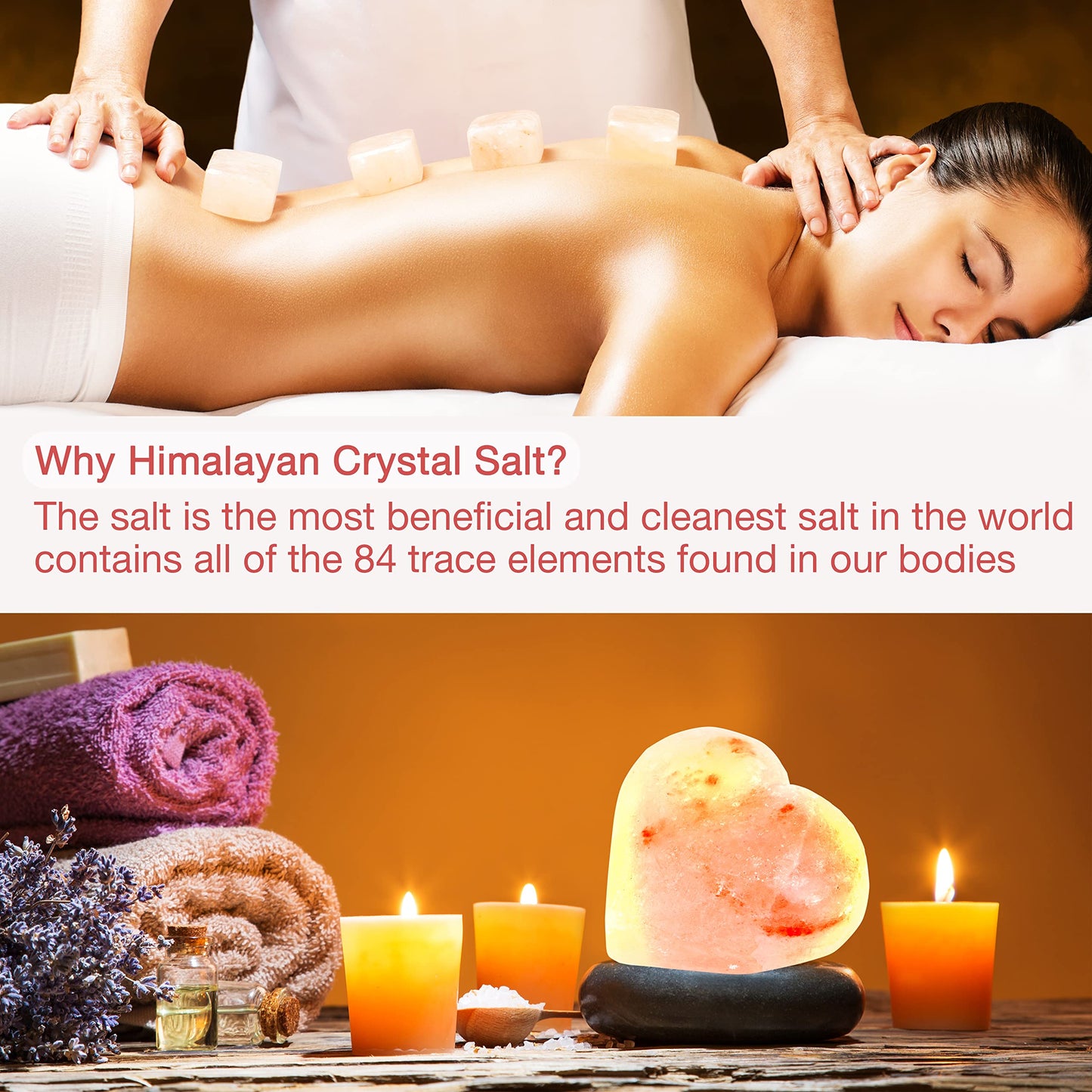 SereneLife Himalayan Rock Salt Massage Stones, 7 Piece Set of Pink Crystals for Spa Healing and Therapy Hand Carved Usable as Detox Heated or Frozen Natural Crystal Deodorant Bar Massaging Scrub Balls