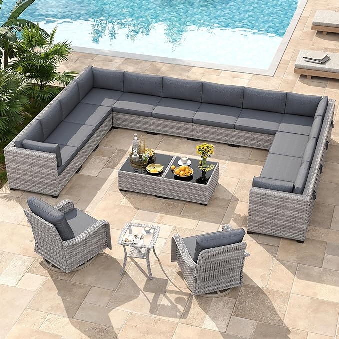 14-Seat Modern Patio Furniture Set